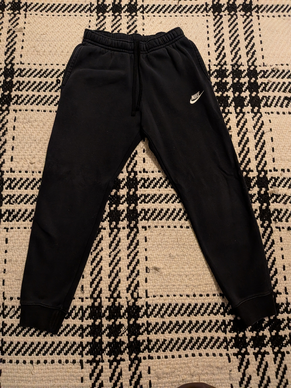 Nike Black Kids Jogger Pants with White Swoosh